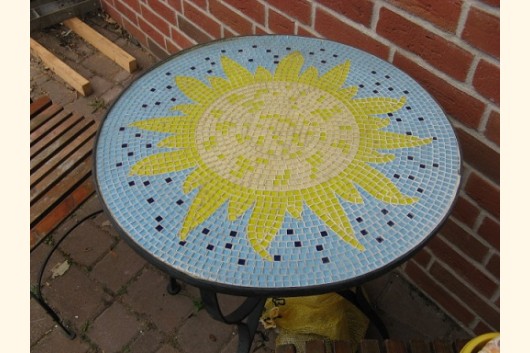 Mosaik Tisch rund Durchmesser 60 cm Mosaiktisch Tischrohling 229